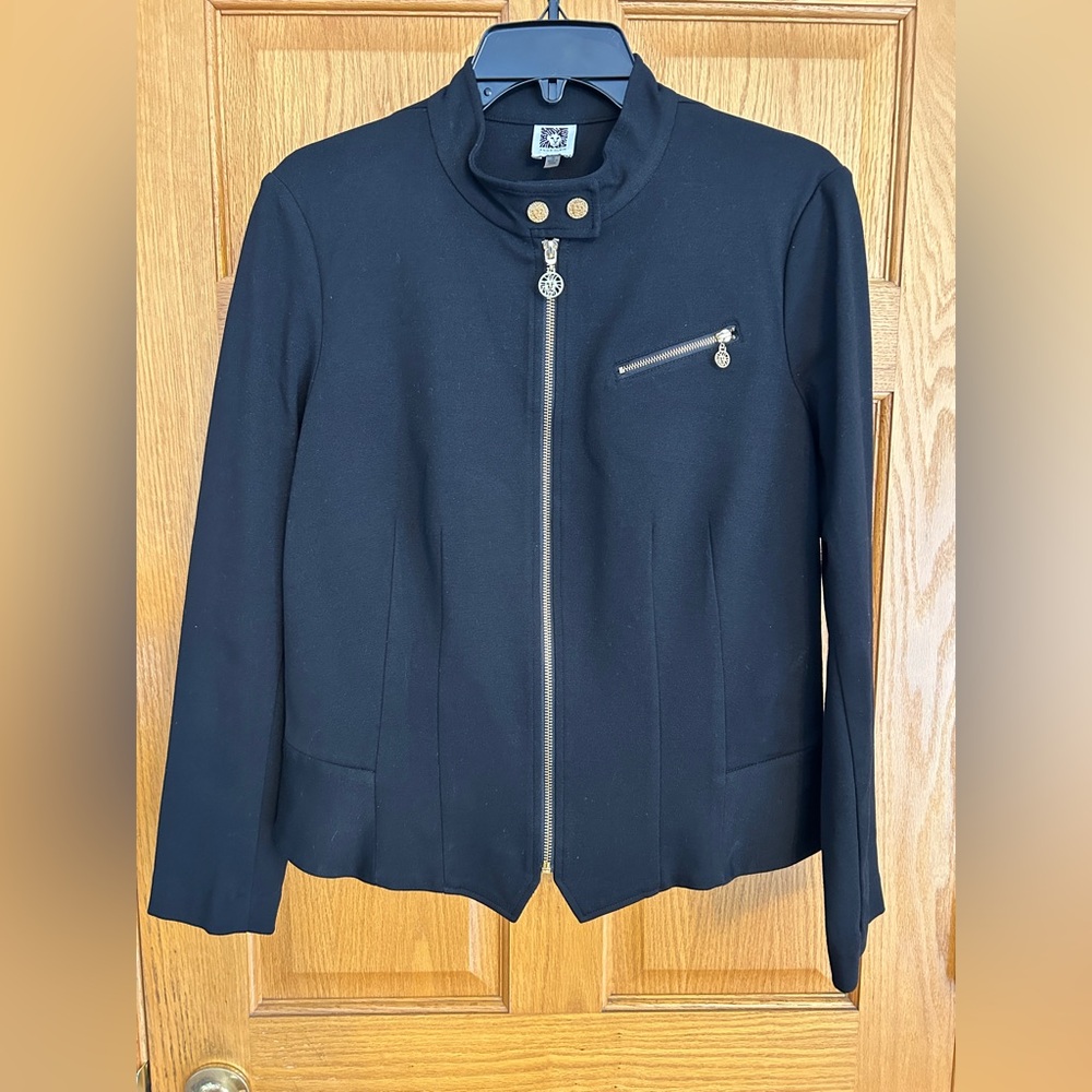 Anne Klein Ladies Medium Black Zippered Blazer